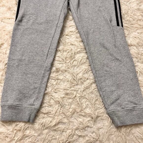 Adidas Men's Medium Essential Joggers Pants Grey & Black Striped Sweatpants - Picture 7 of 10